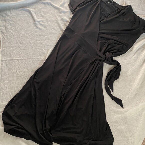 Lane Bryant Black Wrap Dress - Size 24 - Picture 1 of 6